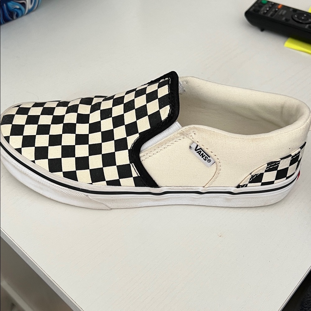 Vans Black and White Checkered Slip-Ons